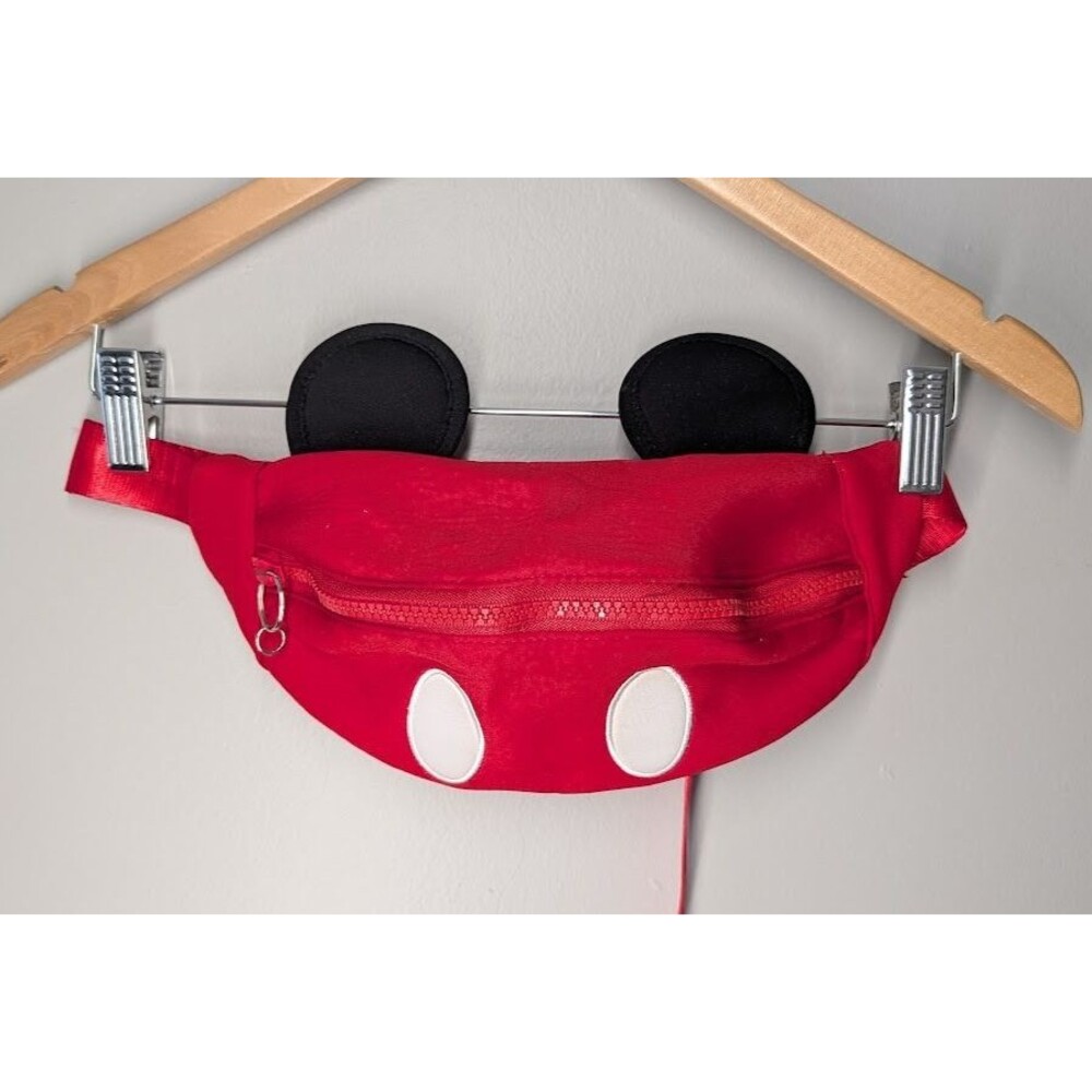 Disney Store Mickey Mouse Red Fanny Pack Waist Bag with 3D Ears One Size